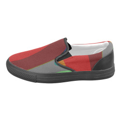 Colorful Abstract 118 Men's Unusual Slip-on Canvas Shoes (Model 019)