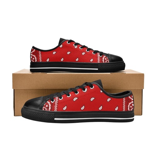 Red Bandana Men's Classic Canvas Shoes (Model 018)