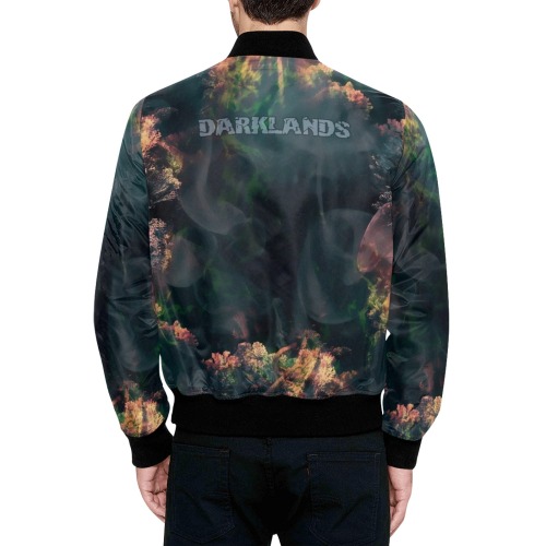 Darklands by Fetishgayworld All Over Print Quilted Bomber Jacket for Men (Model H33)