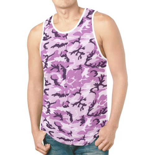 Woodland Pink Purple Camouflage New All Over Print Tank Top for Men (Model T46)
