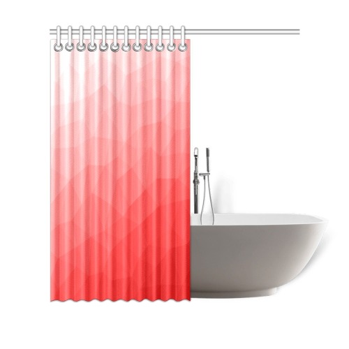 Red gradient geometric mesh pattern Shower Curtain 69"x70"