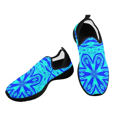 Groovy Floral Fly Weave Drop-in Heel Sneakers for Women (Model 02002)