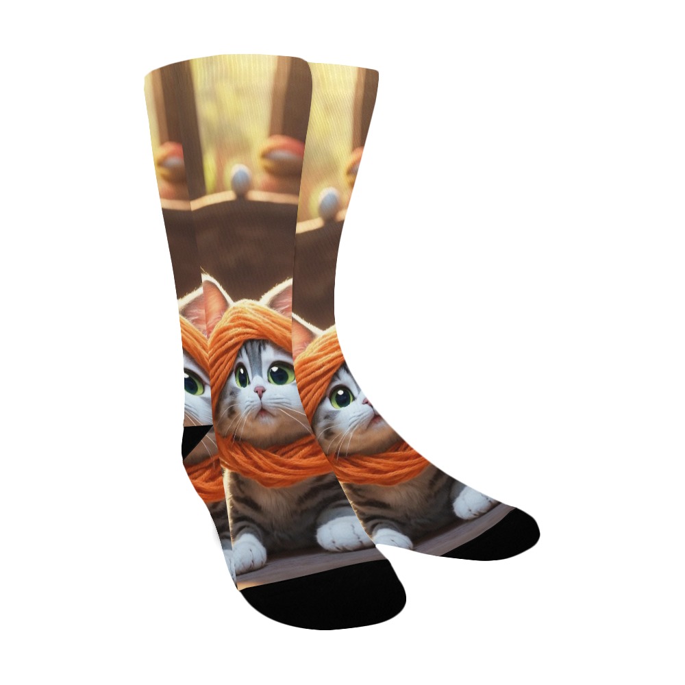 A funny cat Custom Socks for Women