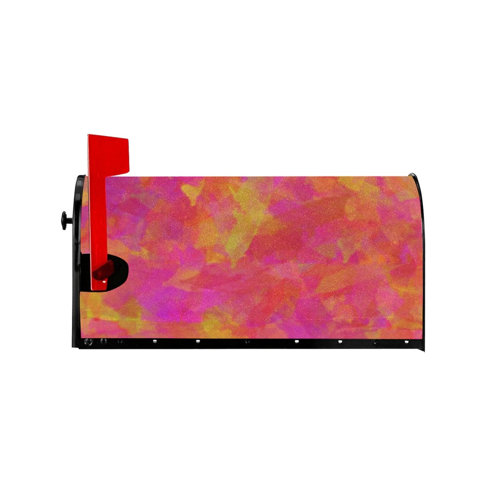 Yellow Red Damask Mailbox Cover
