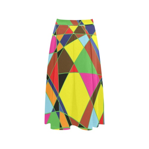 abstract painting Mnemosyne Women's Crepe Skirt (Model D16)