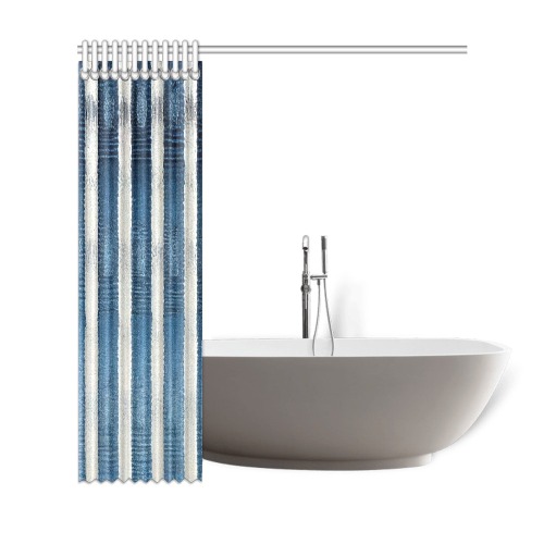 blue and white striped pattern Shower Curtain 69"x72"
