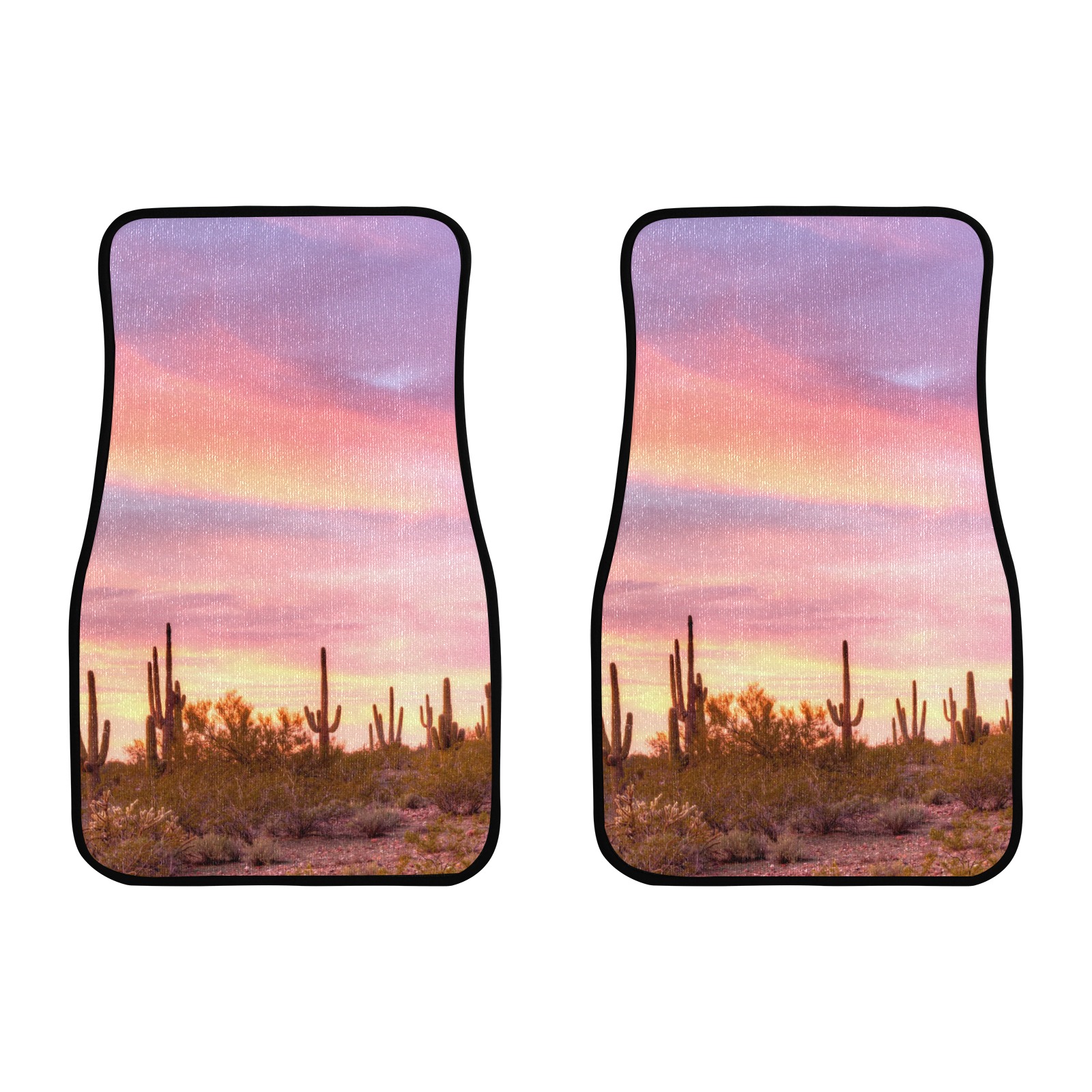 Saguaros Catching Days Last Sunrays Front Car Floor Mat (2pcs)