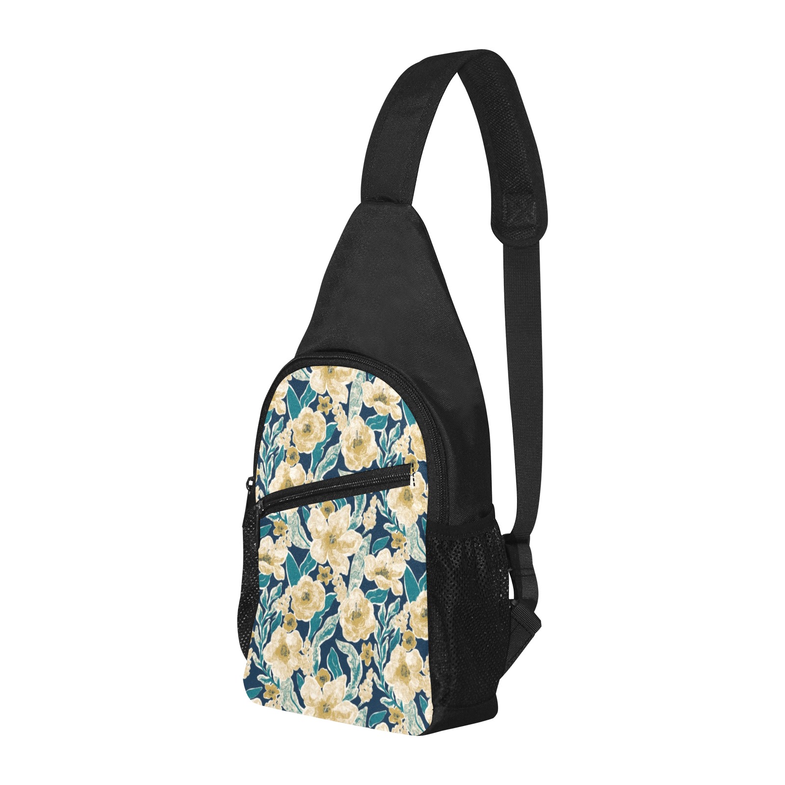 Painted Flowers Chest Bag-Front Printing (Model 1719)