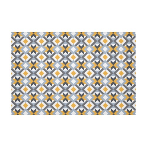 Retro Angles Abstract Geometric Pattern Cotton Linen Tablecloth 60" x 90"