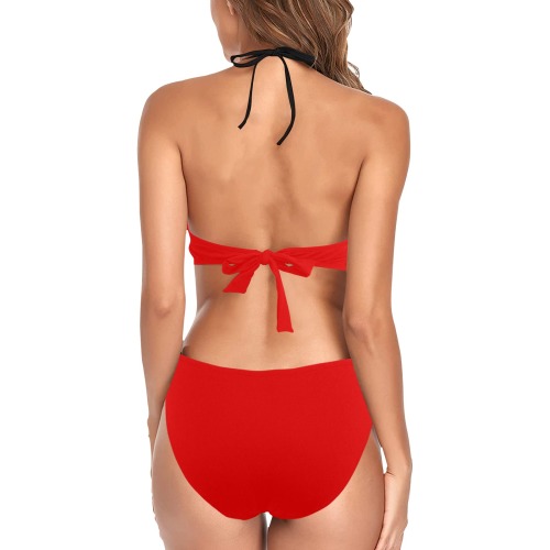 Red Women's Fringe Bodysuit Women's Fringe Swimsuit (Model S32)