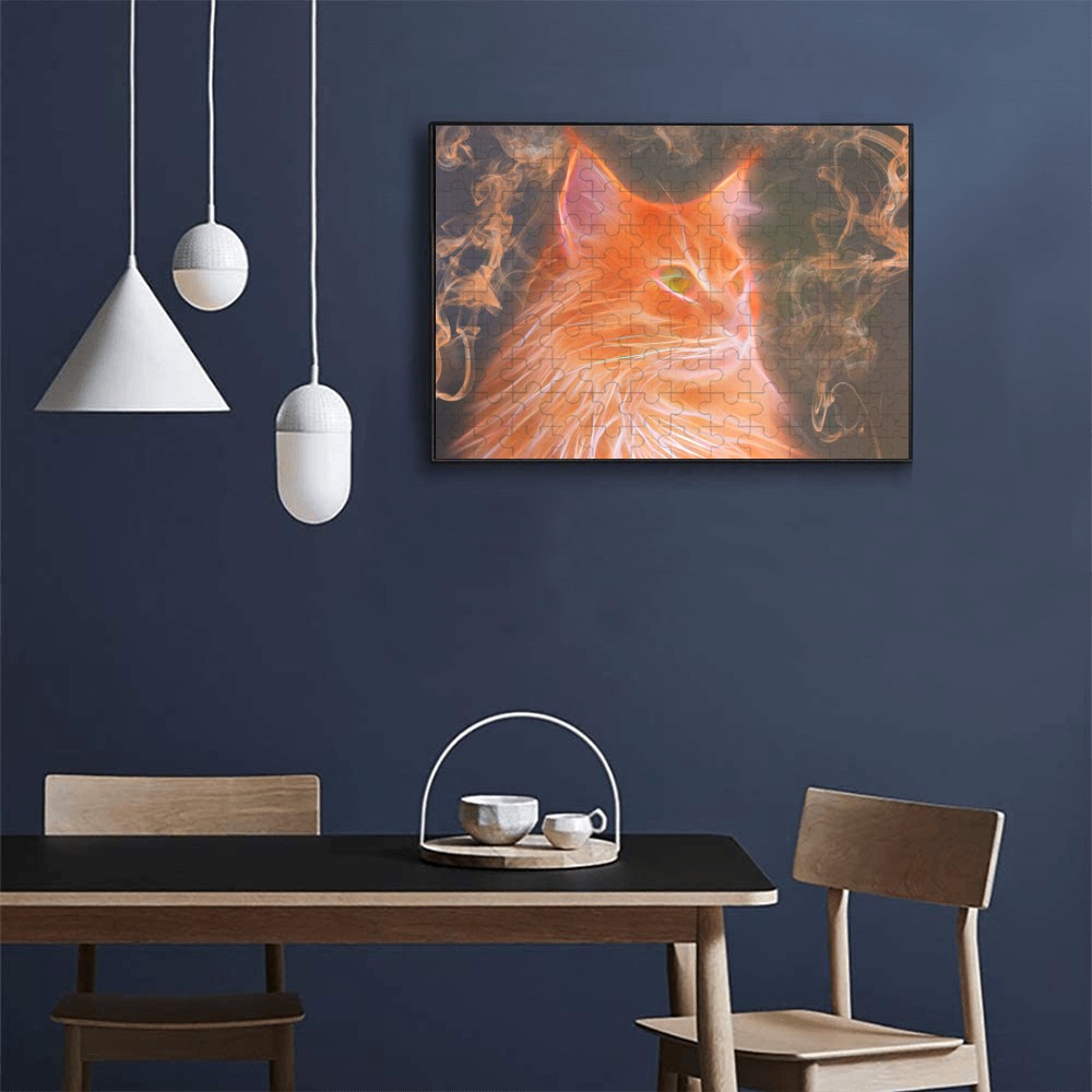 Orange Cat Art 300-Piece Wooden Photo Puzzles