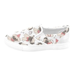 Pugs and Mugs Women's Unusual Slip-on Canvas Shoes (Model 019)