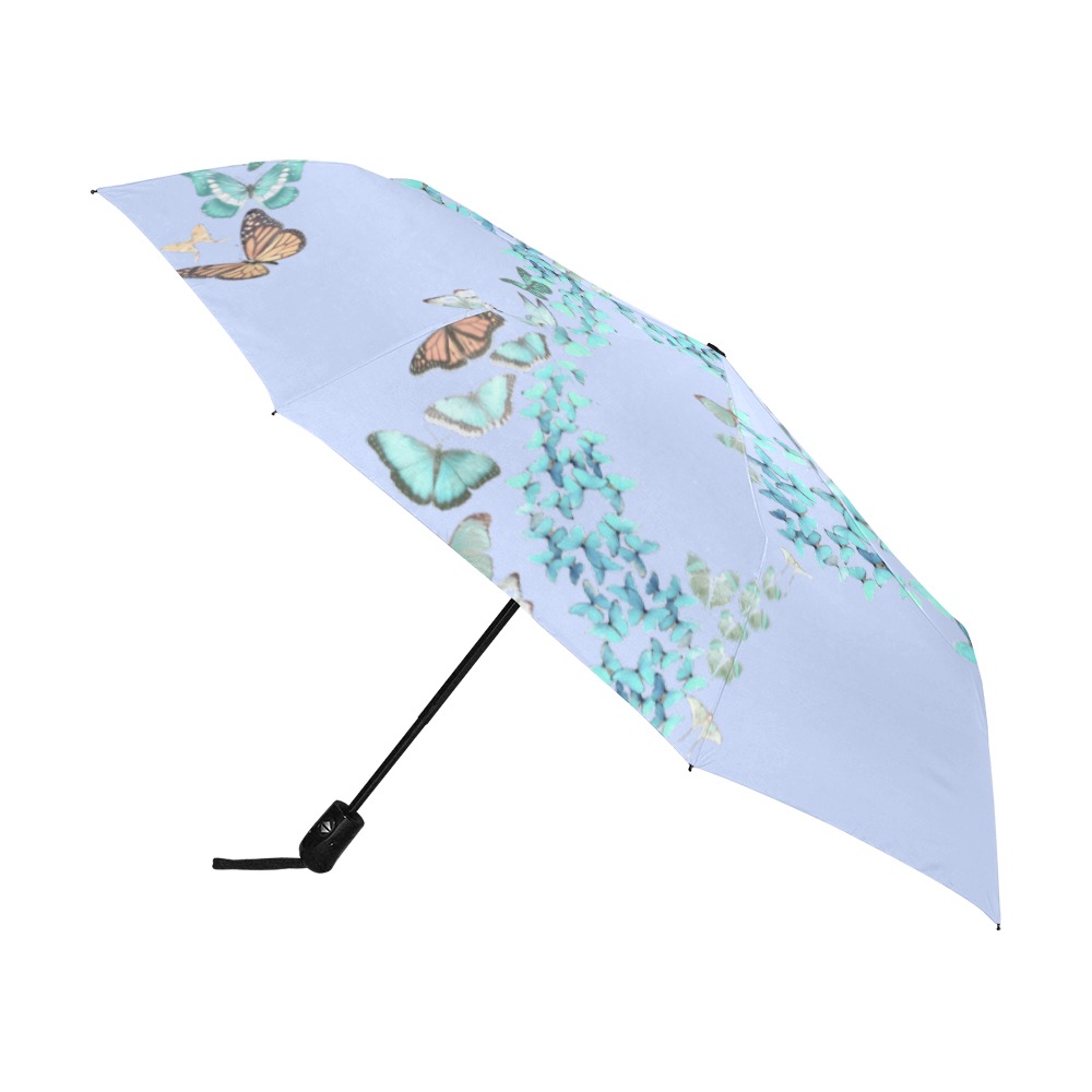 turquoise butterfly.v Anti-UV Auto-Foldable Umbrella (U09)