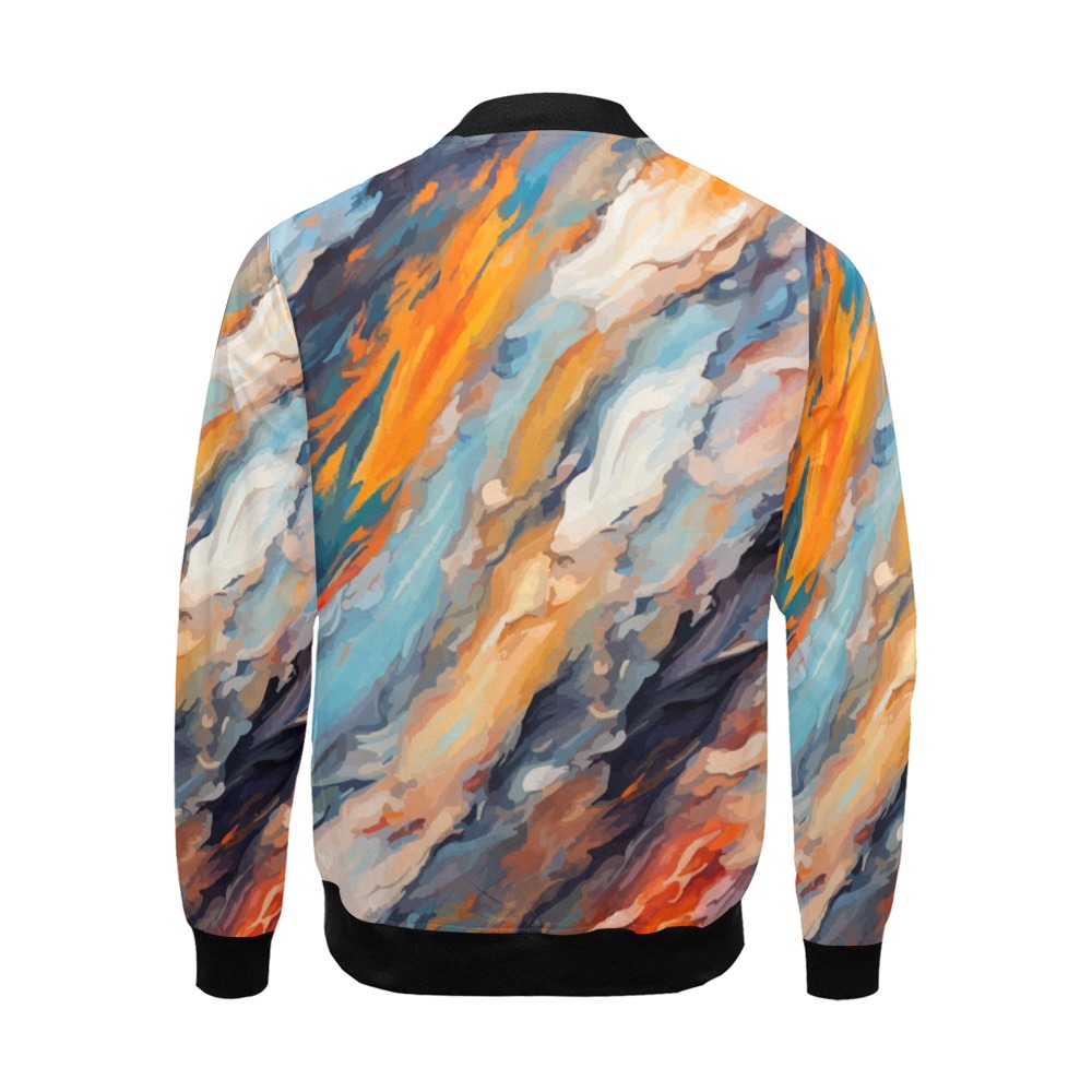 Diagonal lines of artistic paint. Abstract art All Over Print Bomber Jacket for Men (Model H19)