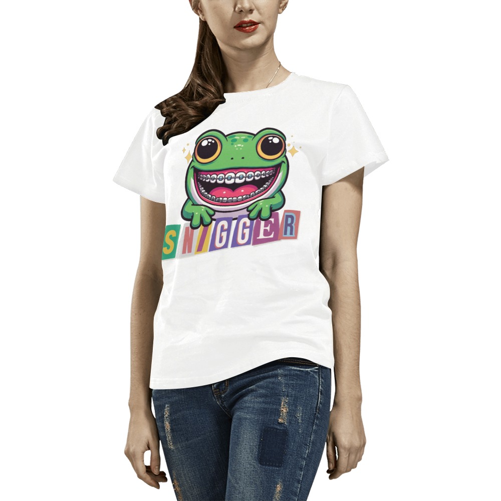 frog All Over Print T-Shirt for Women (USA Size) (Model T40)