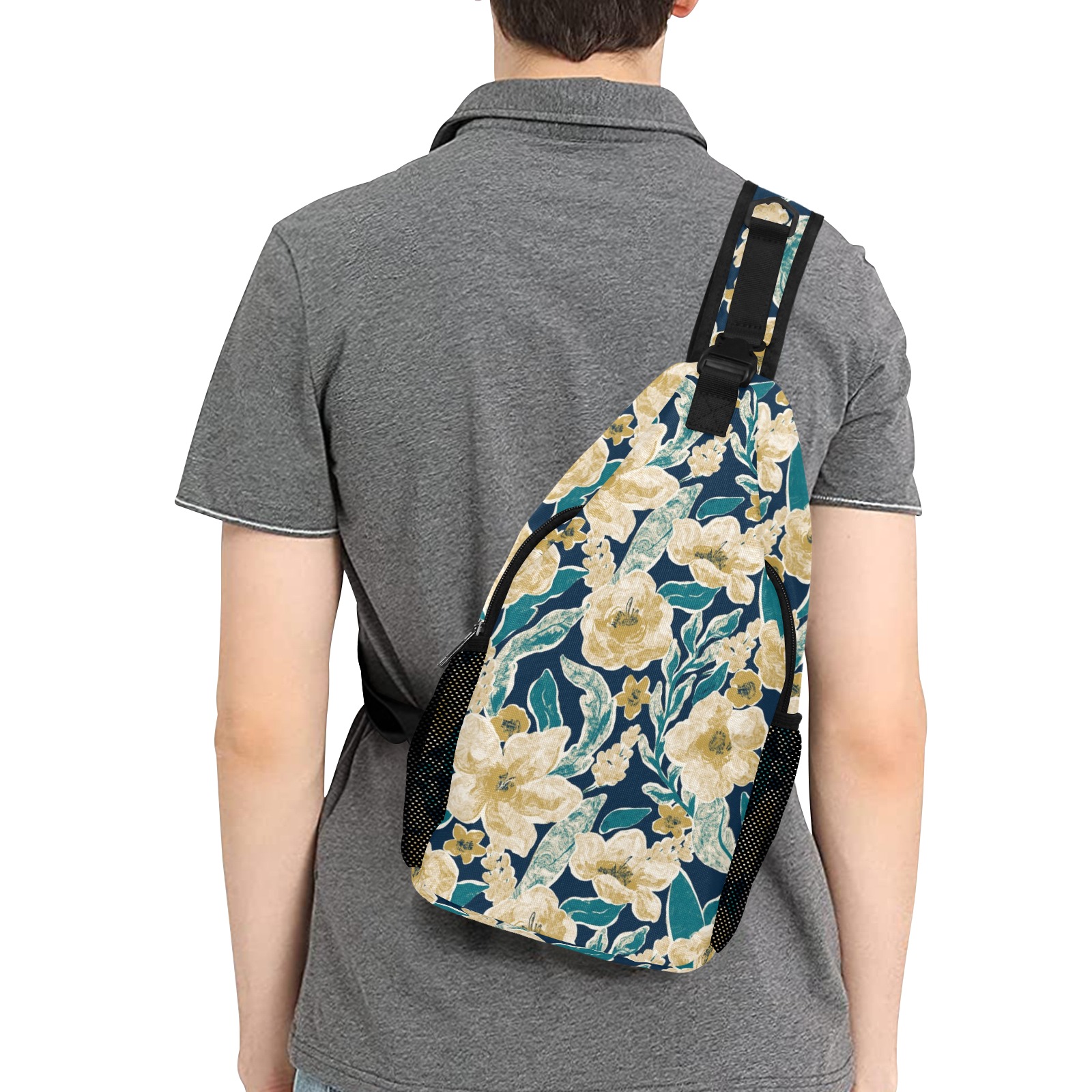 Painted Flowers Men's Casual Chest Bag (Model 1729)