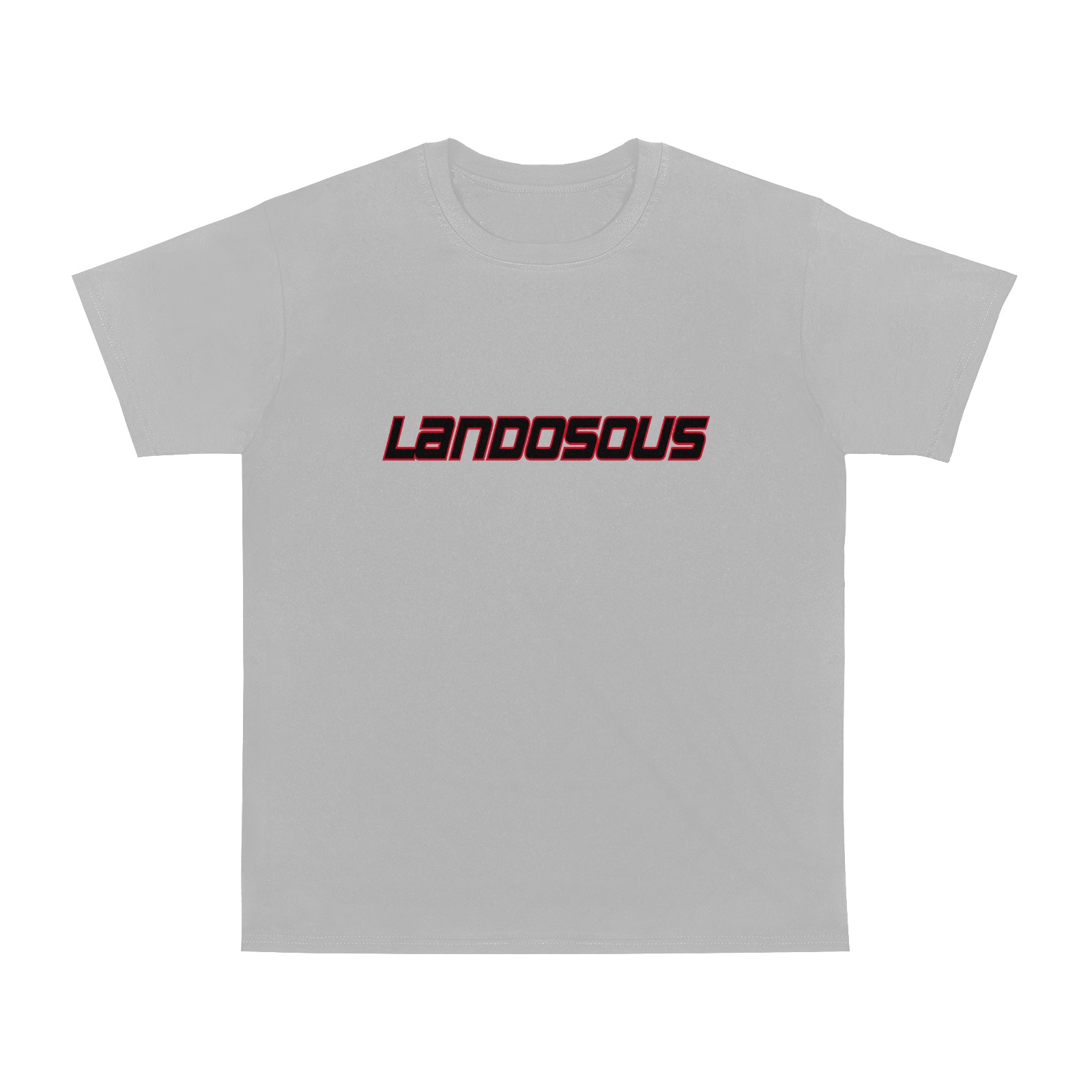Landosous Men Grey/Black/Red Men T-Shirt Men's T-Shirt in USA Size (Two Sides Printing)