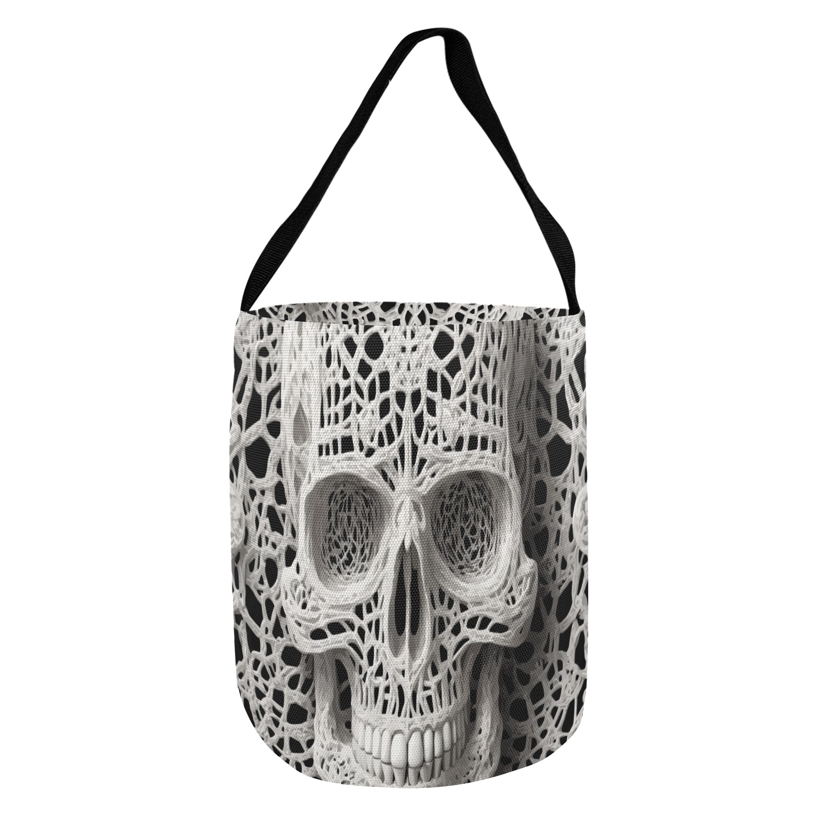 Funny elegant skull made of lace macrame Halloween Candy Bag