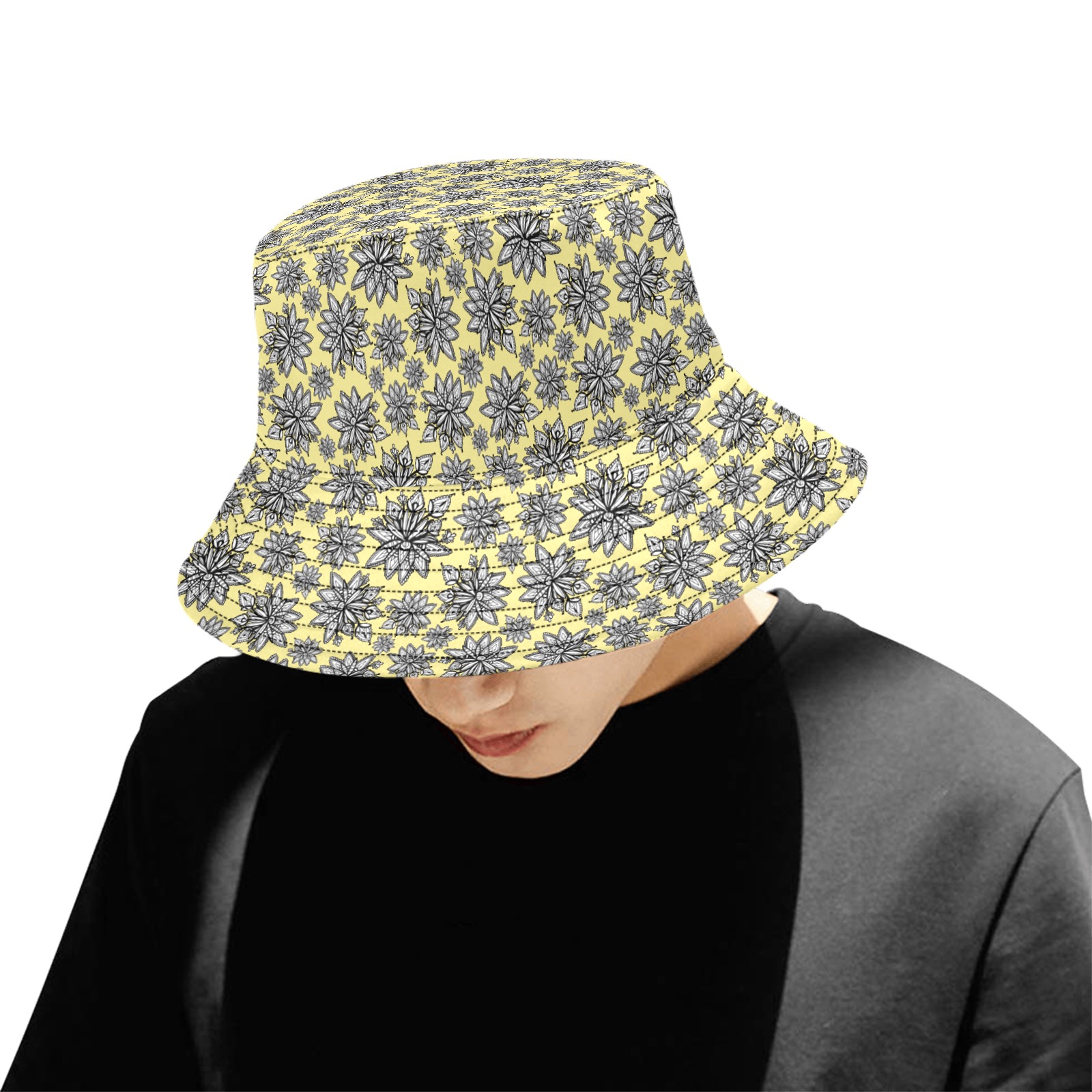 Creekside Floret - pale yellow Unisex Summer Bucket Hat