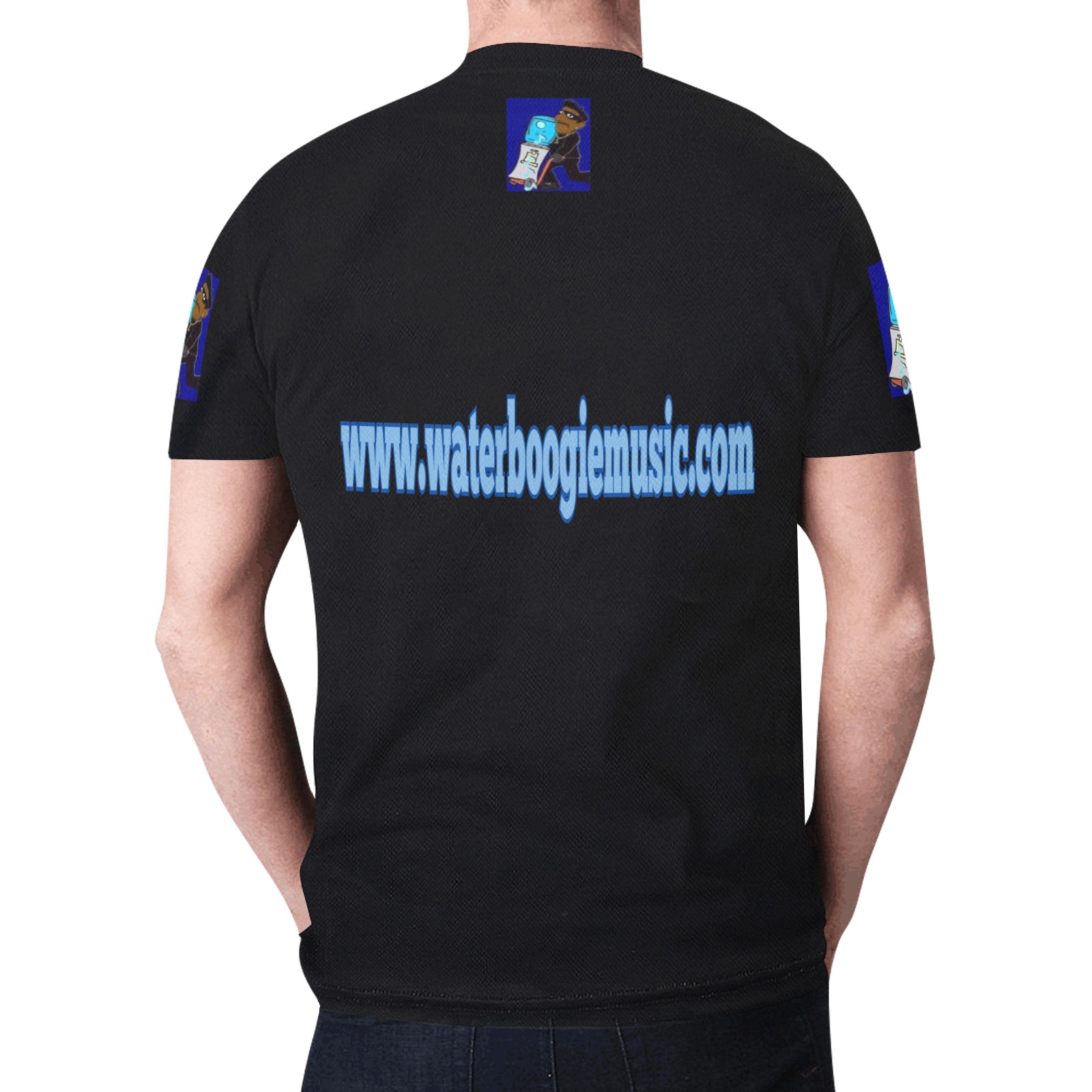 Waterboogie Music -  Black T-shirt New All Over Print T-shirt for Men (Model T45)