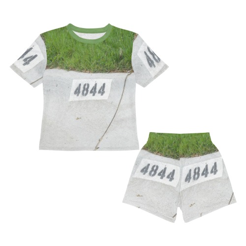 Street Number 4844 with Green Collar Little Boys' Short Pajama Set