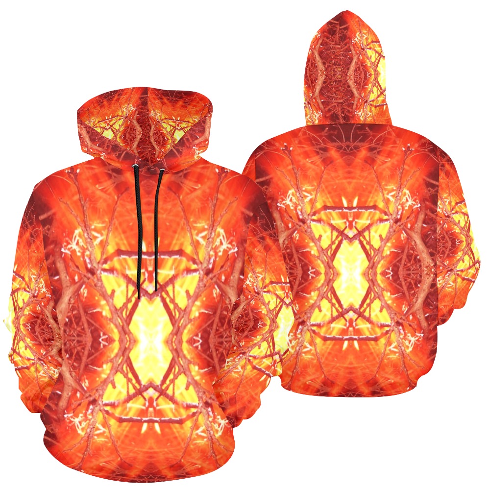 Abstract Fire All Over Print Hoodie for Men (USA Size) (Model H13)