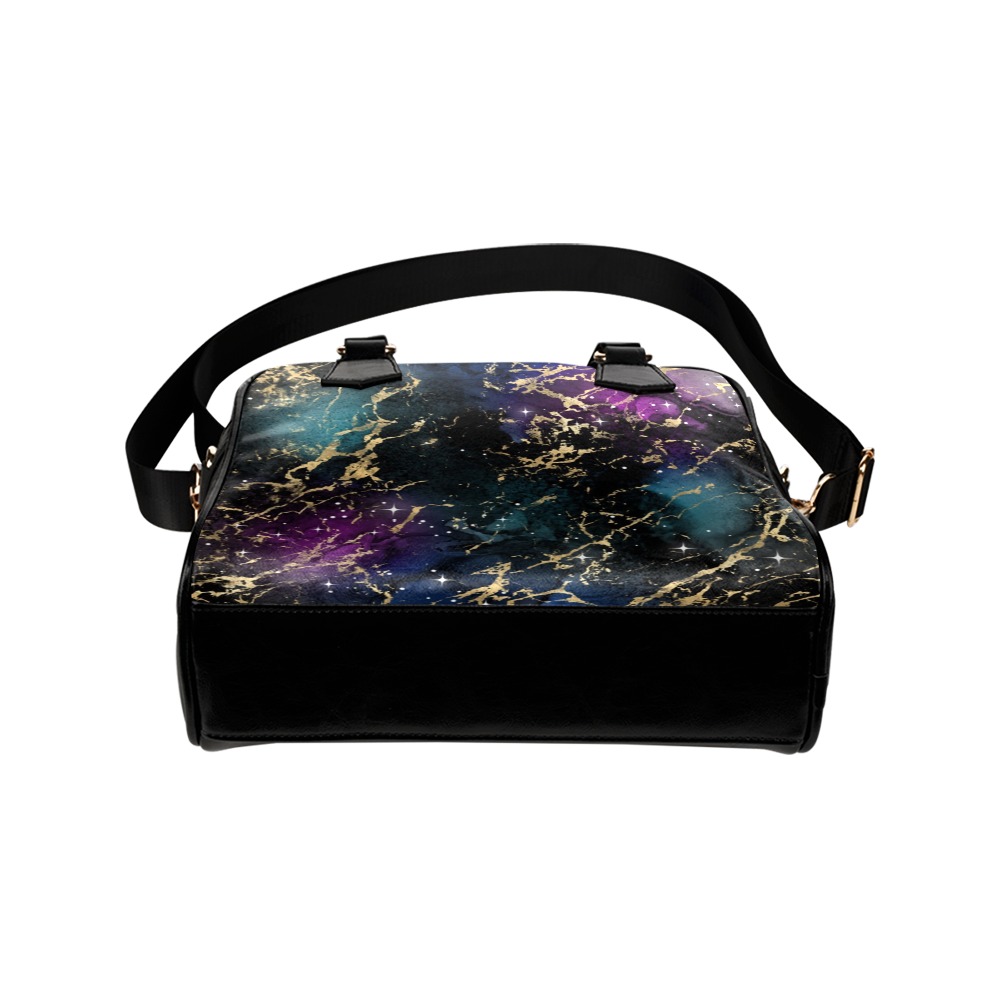 Watercolor Marble Galaxy #1 | Shoulder Handbag (Model 1634)