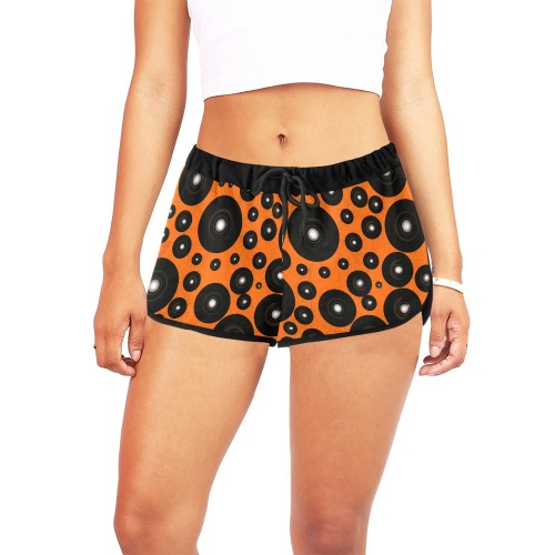 CogIIorange blk Women's All Over Print Relaxed Shorts (Model L19)