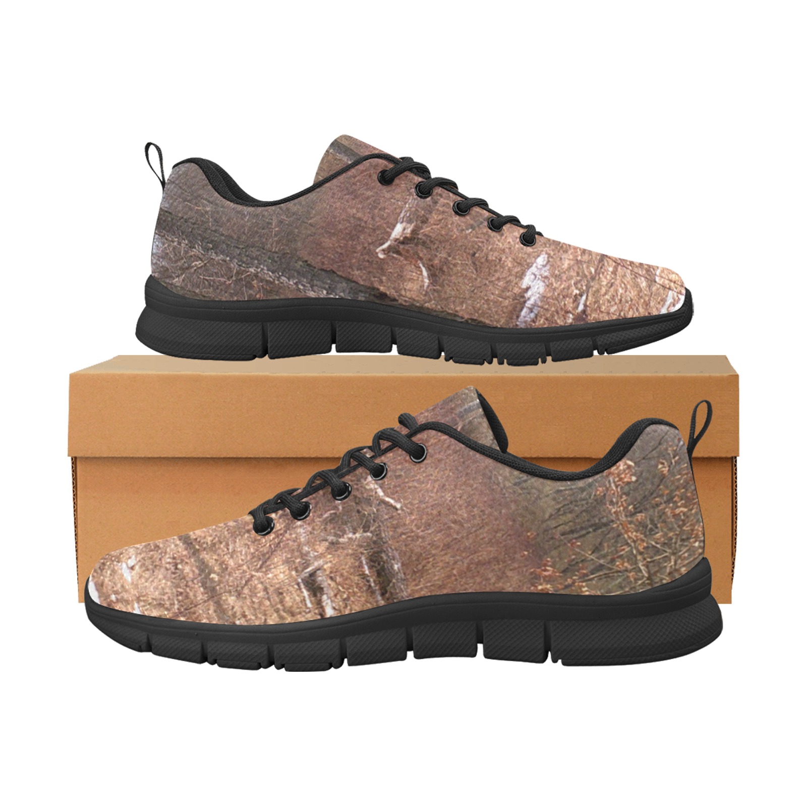 Falling tree in the woods Men's Breathable Running Shoes (Model 055)