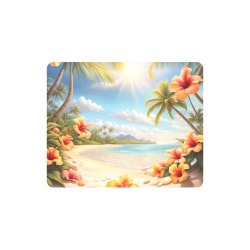 Palm Trees White Sand Beach Tropical Paradise Rectangle Mousepad