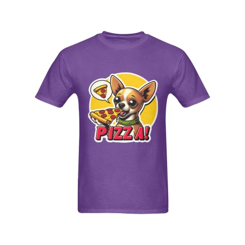 CHIHUAHUA EATING PIZZA 11 Men's T-Shirt in USA Size (Two Sides Printing)