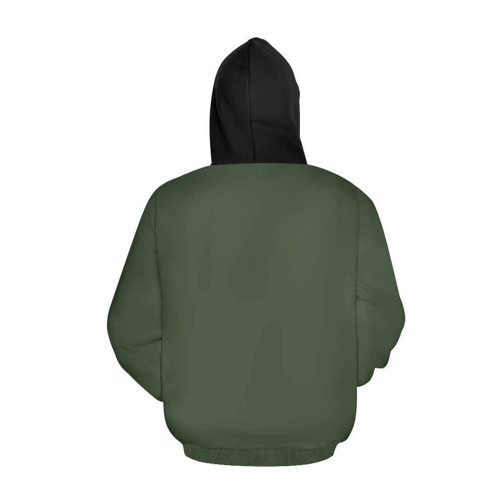 Green Tru Hoodie Black hood All Over Print Hoodie for Men (USA Size) (Model H13)