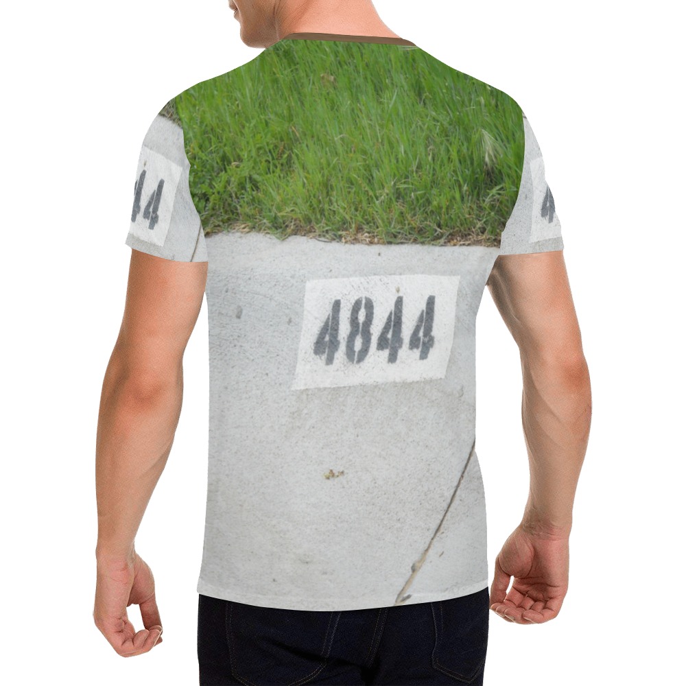 Street Number 4844 with brown collar All Over Print T-Shirt for Men (USA Size) (Model T40)