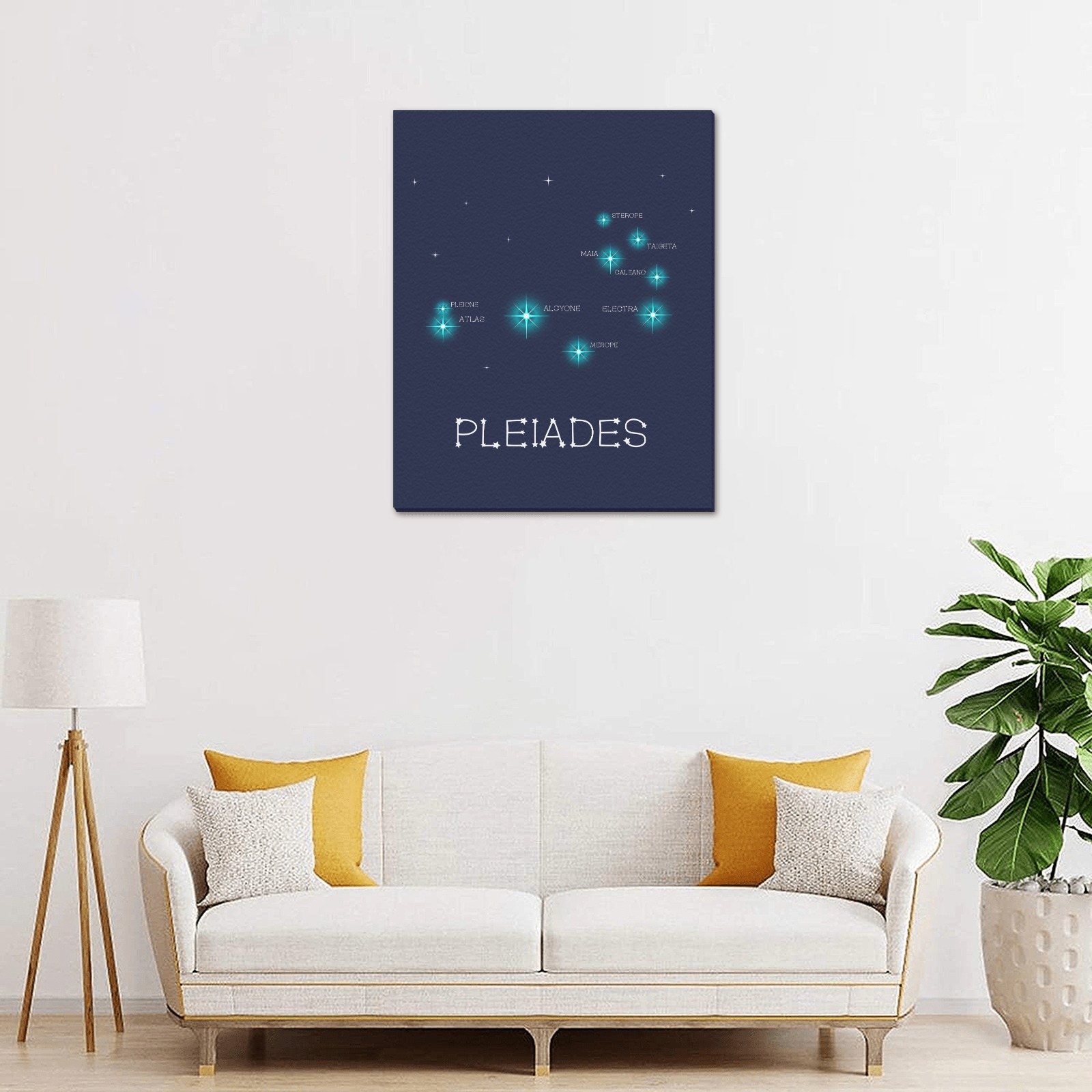Star cluster Pleiades funny astronomy sky Taurus Upgraded Canvas Print 16"x20"