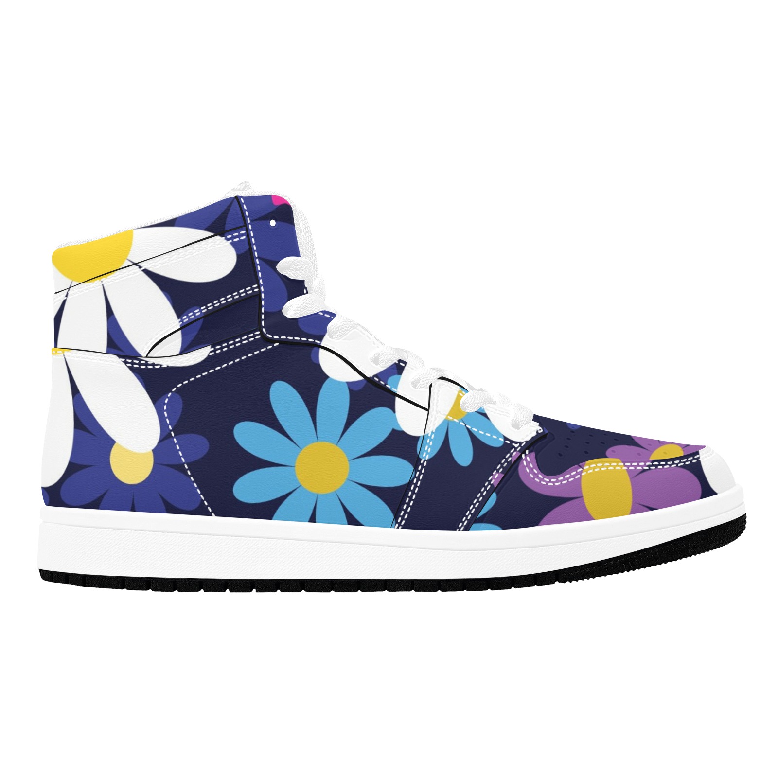 Hippy Flower Power #2 Men's High Top Sneakers (Model 20042)