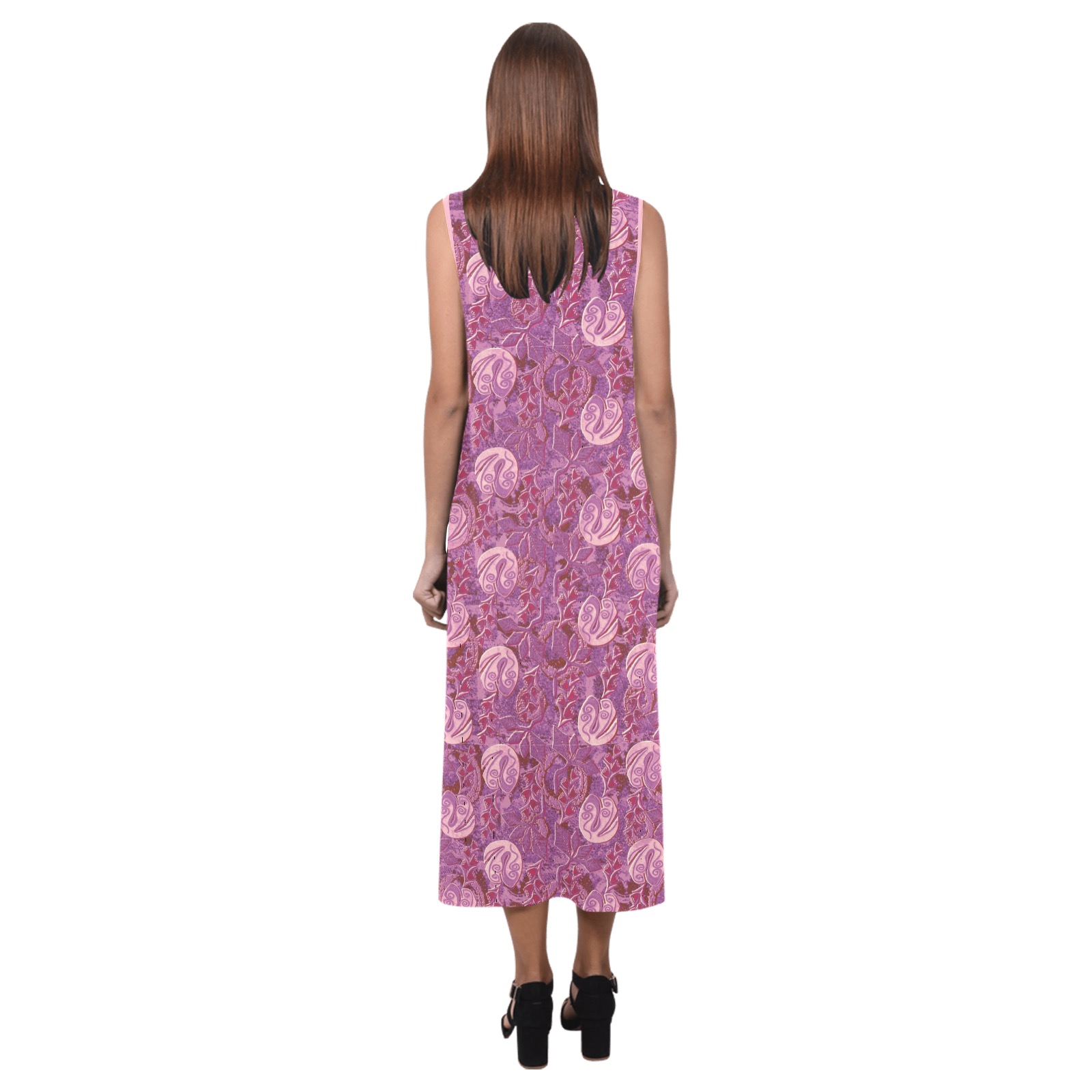 Chic in pink Phaedra Sleeveless Open Fork Long Dress (Model D08)