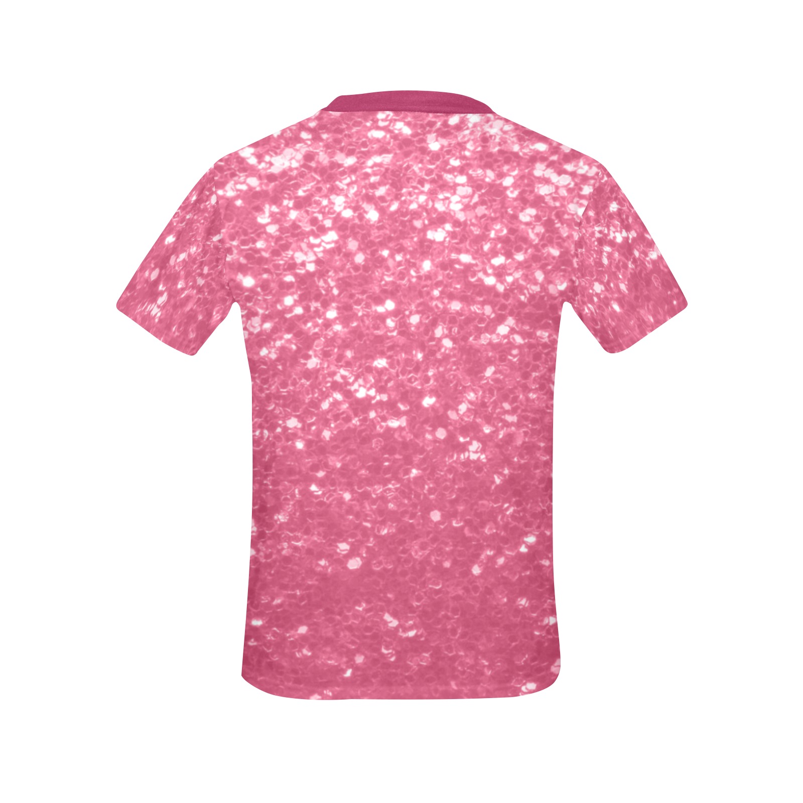 Magenta light pink red faux sparkles glitter Women's All Over Print Crew Neck T-Shirt (Model T40-2)