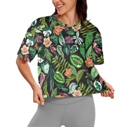 Tropical plants nature G Women's Cropped T-shirt (Model T80)