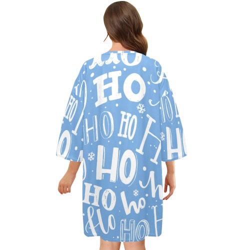 Cute Christmas Night Shirt - Ho Ho Ho Women's Oversized Sleep Tee (Model T74)