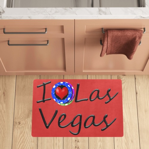 I Love Las Vegas / Red Kitchen Mat 28"x17"