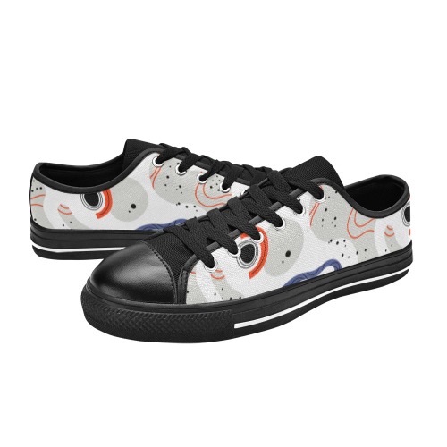 Elegant Abstract Mid Century Pattern Women's Classic Canvas Shoes (Model 018)