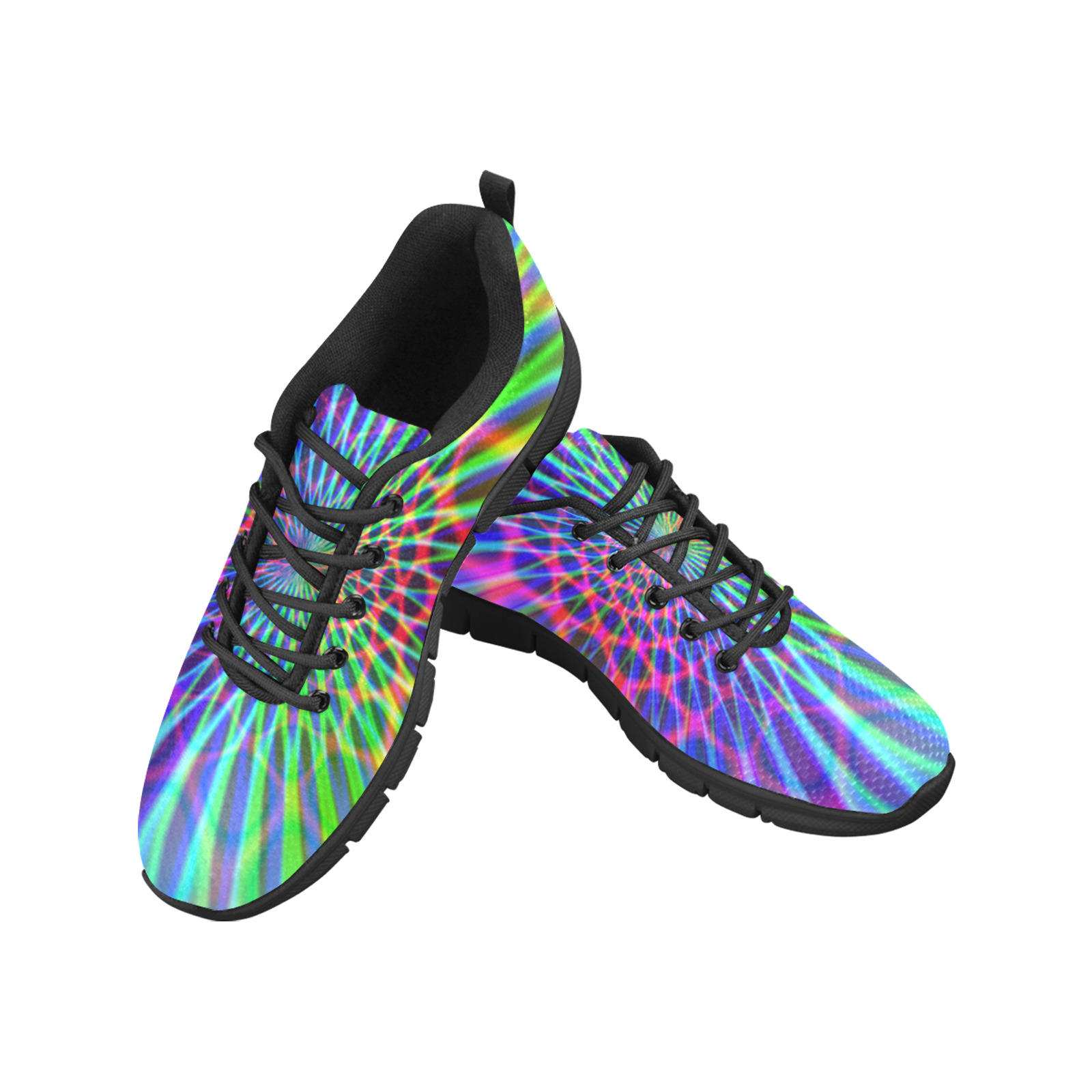 Abstract Rainbow Geometric Men's Breathable Running Shoes (Model 055)