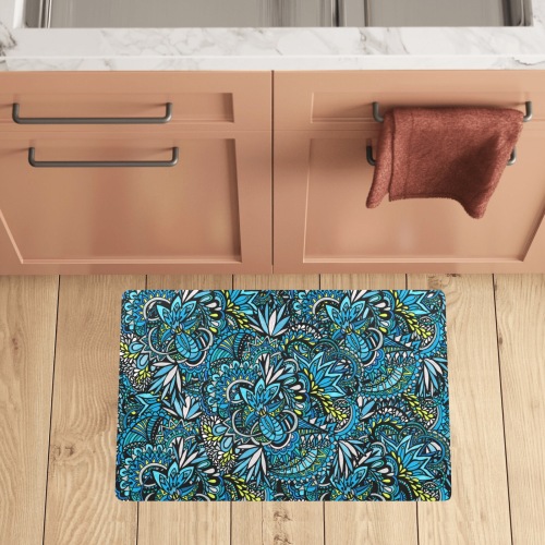 Cerulean Swirls Kitchen Mat 28"x17"
