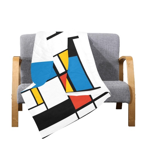 Mondrian De Stijl Modern Quilt 50"x60"