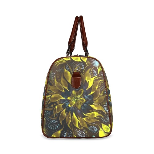 flower watercolor yellow Waterproof Travel Bag/Large (Model 1639)