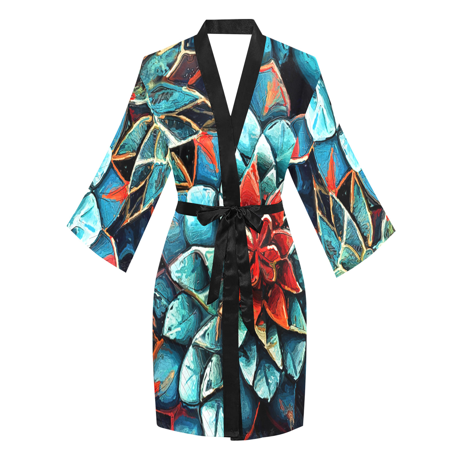 flowers botanic art (8) fashion kimono Long Sleeve Kimono Robe