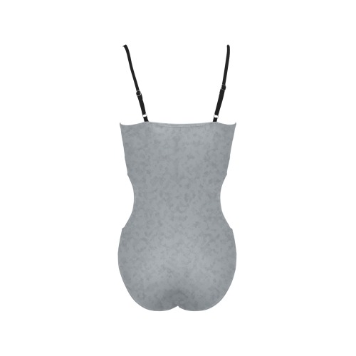 Aircraft gray Spaghetti Strap Cut Out Sides Swimsuit (Model S28)