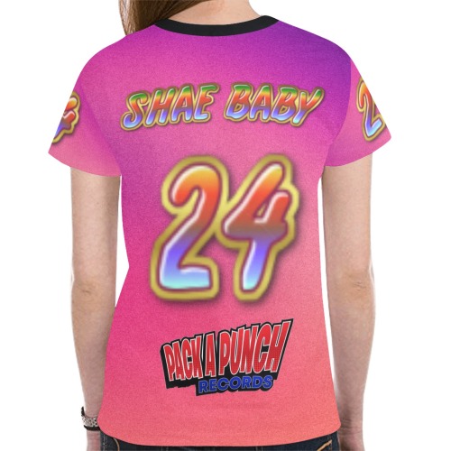 24 Shae Neon New All Over Print T-shirt for Women (Model T45)