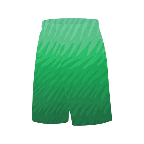 green wavespike All Over Print Basketball Shorts with Pocket
