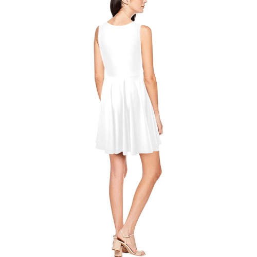 FASHION WHITE Thea Sleeveless Skater Dress(Model D19)